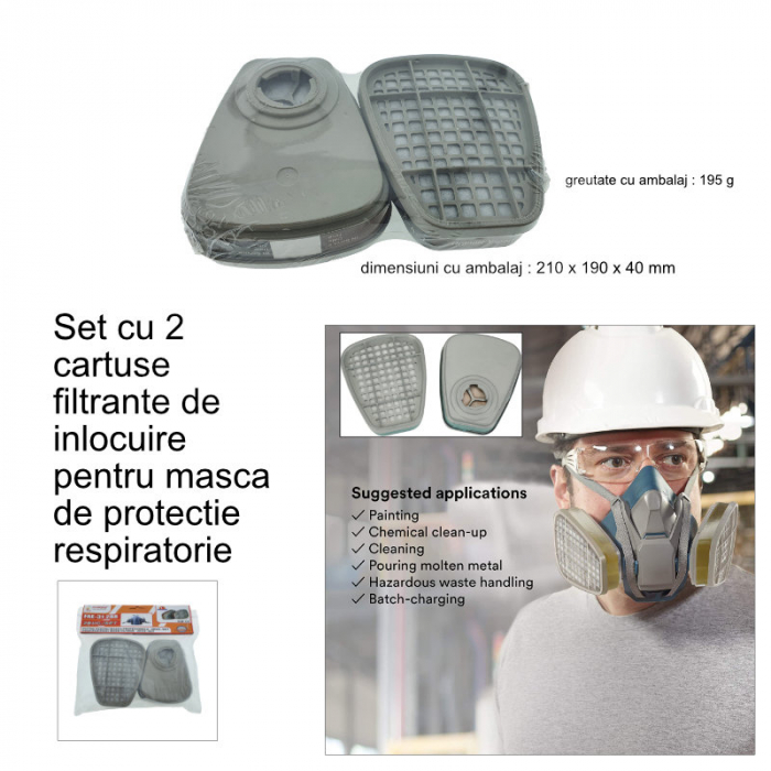 Set 2 cartuse filtrante FAE-31288, de inlocuire, pentru masca respiratorie [6]