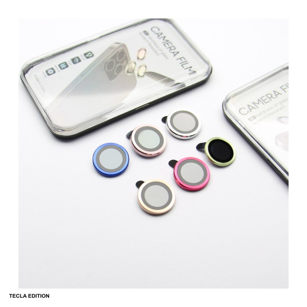Set 2 folii protectie camera, cu rama albastra, pentru Apple iPhone 13 Mini / iPhone 13 [4]