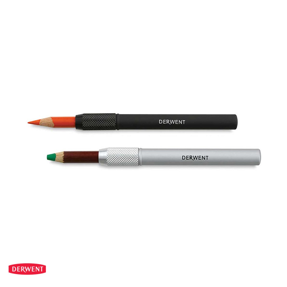 Set 2 prelungitoare pentru creioane Derwent, pentru creioane de 7 mm si 8 mm, argintiu si negru [4]