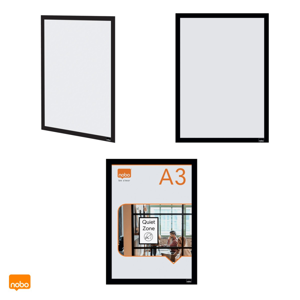 Set 2 rame magnetice autoadezive Nobo A3, negre, 325x450x10 mm [6]