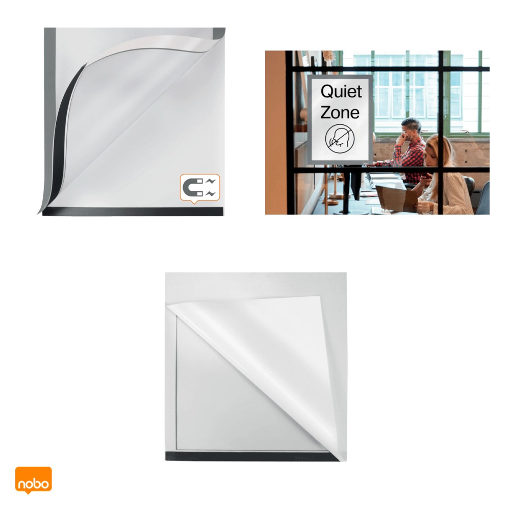 Set 2 rame magnetice autoadezive Nobo A4, argintii, 235x325x5 mm [4]
