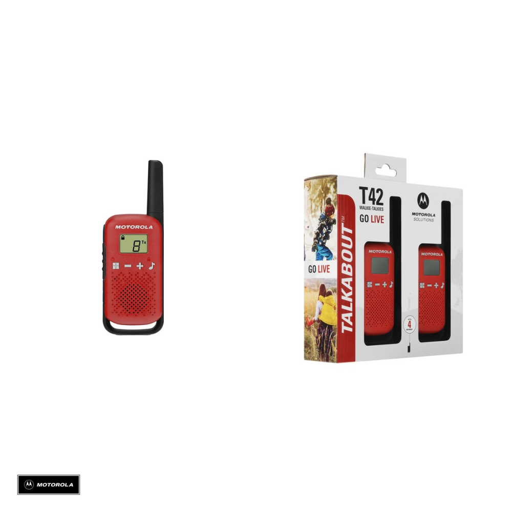 Set 2 statii radio Motorola Talkabout T42 twin-pack, 12,5 Khz, Rosu [4]
