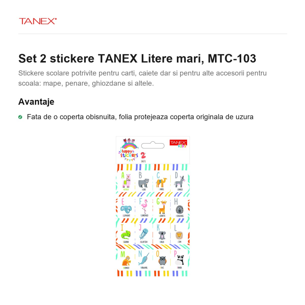 Set 2 stickere TANEX Litere mari, MTC-103 [2]