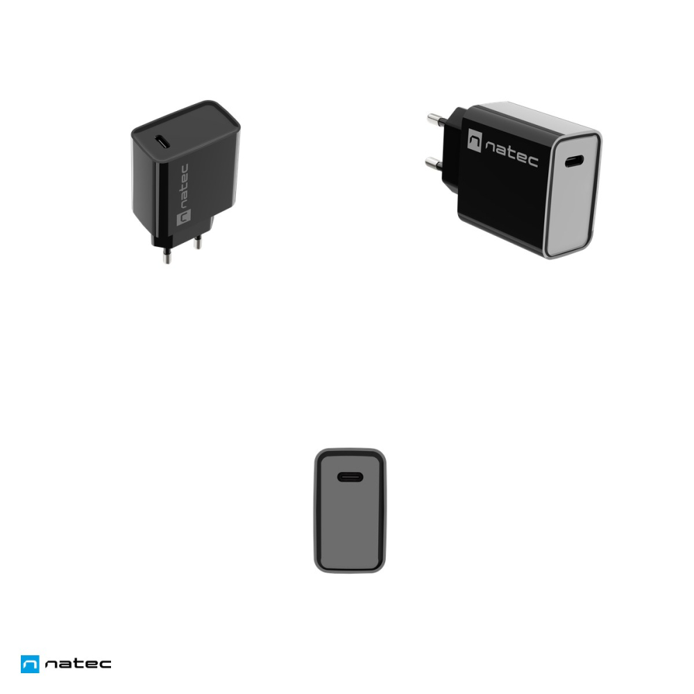 Set 2 x incarcator de retea Natec Ribera, 1 port USB-C, 20 W, Power Delivery 3.0, Quick Charge 3.0, Samsung AFC, PPS, negru, NUC-2060 [4]