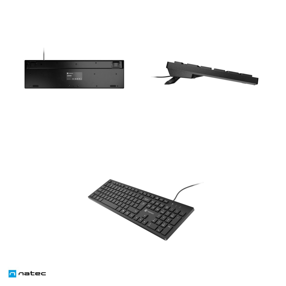 Set 2 x tastatura cu fir Natec Herring, USB, slim, 105 taste, taste chiclet silentioase, 12 taste multimedia, layout US, negru, NKL-2341 [4]