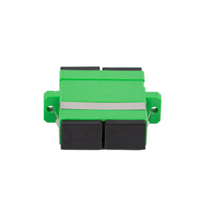 Set 20 adaptoare retea fibra optica cu conectori SC/APC, Lanberg 43365, SM DUPLEX, capace negre, verzi [5]