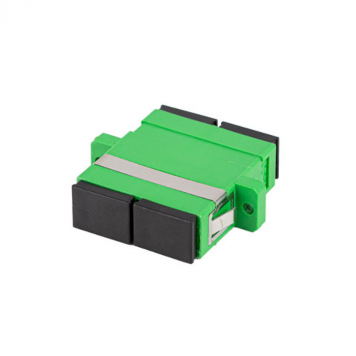 Set 20 adaptoare retea fibra optica cu conectori SC/APC, Lanberg 43365, SM DUPLEX, capace negre, verzi [2]