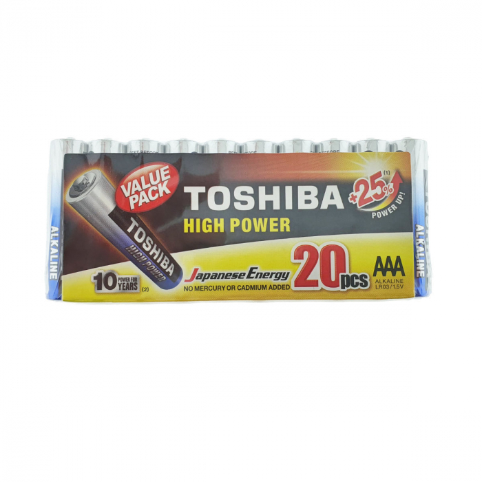 Set 20 baterii LR03 alcaline, Toshiba High Power AAA, 1.5V, infoliate [2]