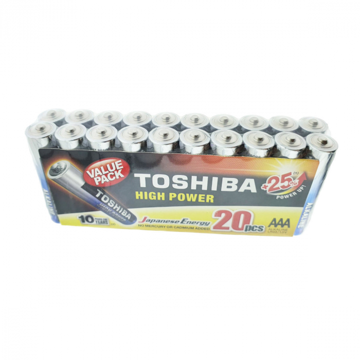 Set 20 baterii LR03 alcaline, Toshiba High Power AAA, 1.5V, infoliate [1]