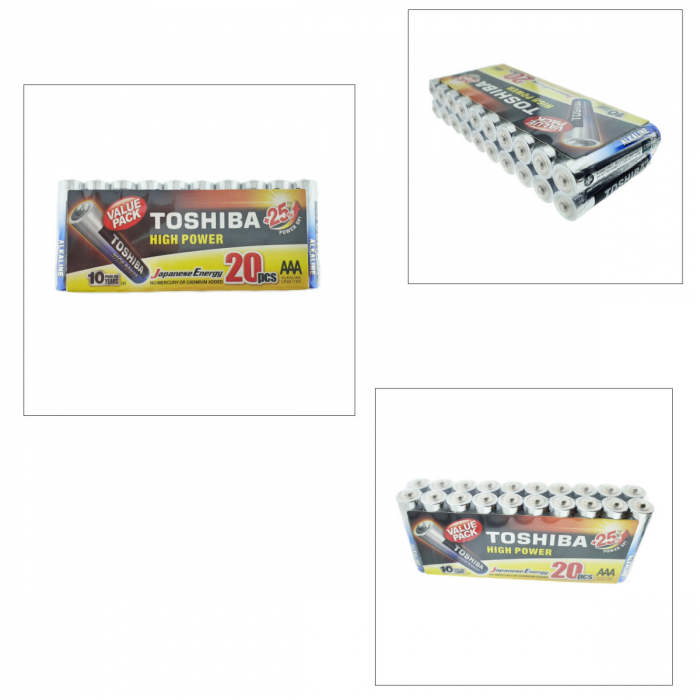 Set 20 baterii LR03 alcaline, Toshiba High Power AAA, 1.5V, infoliate [5]