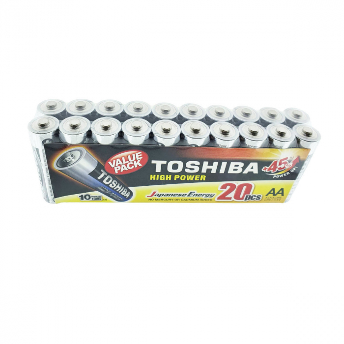Set 20 baterii LR06 alcaline, Toshiba High Power AA, 1.5V, infoliate [2]
