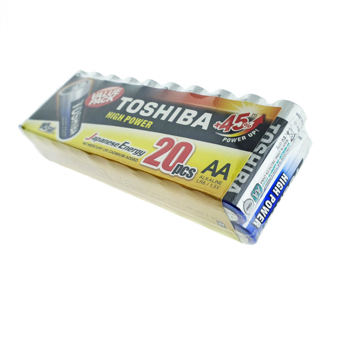 Set 20 baterii LR06 alcaline, Toshiba High Power AA, 1.5V, infoliate [6]