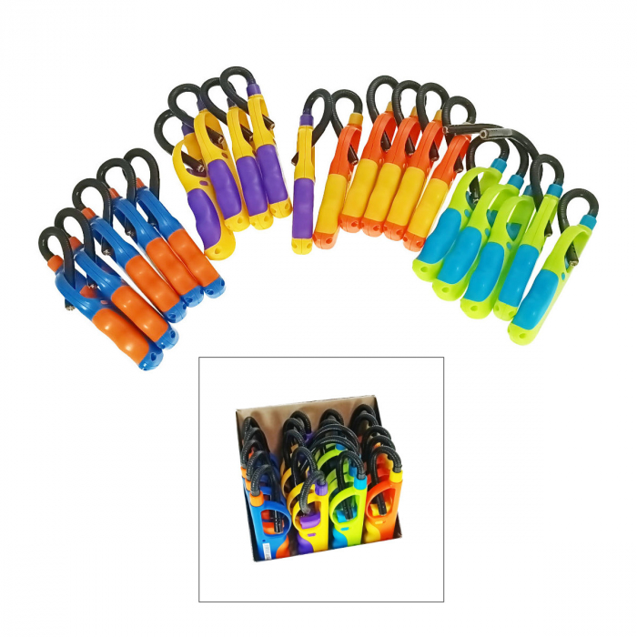 Set 20 brichete cu gaz si aprinzator antivant, gat flexibil, rezervor reincarcabil, buton blocare, multicolor [3]
