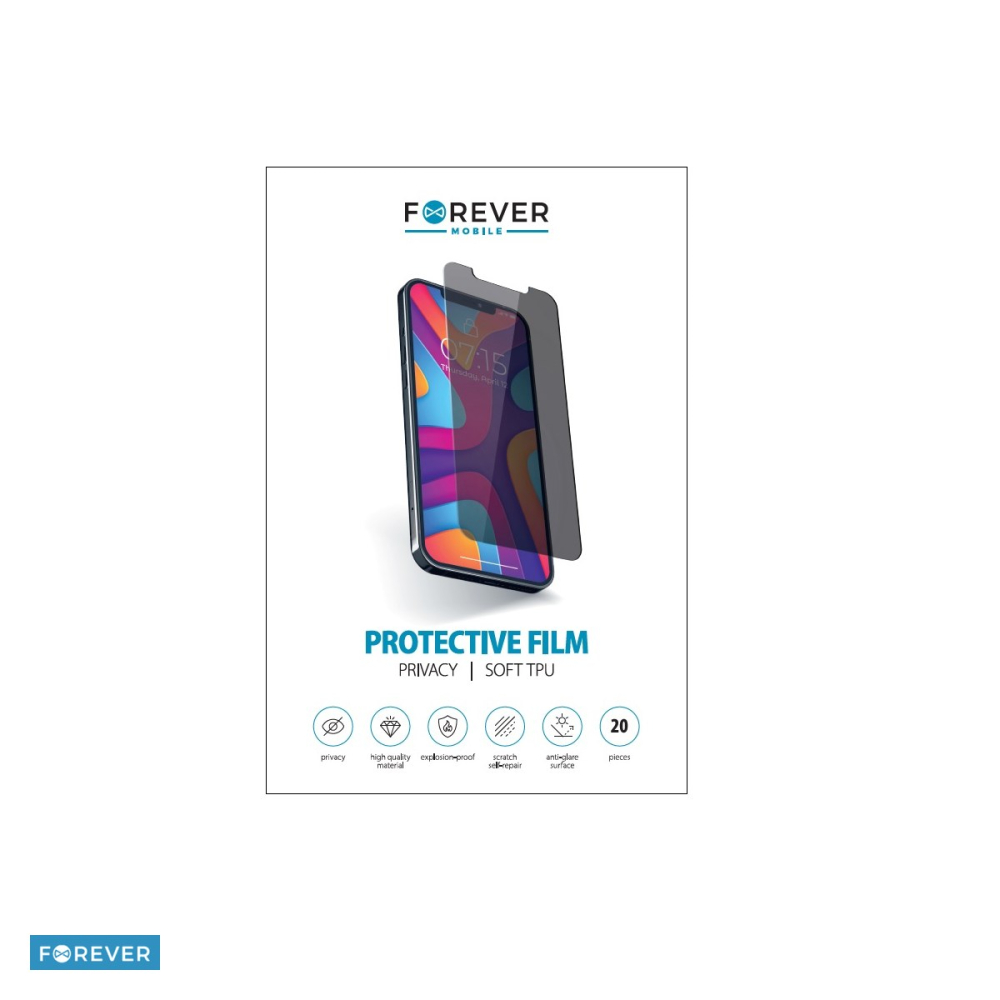 Set 20 folii de protectie ecran anti-soc si privacy, Forever, pentru aparatul de taiat folii, de aplicat pe telefoane si ceasuri [4]