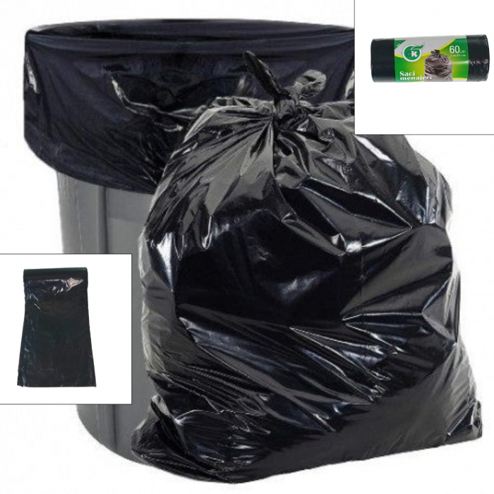 Set 20 saci menajeri, 60L, dimensiuni 70 x 60 cm, negri [4]