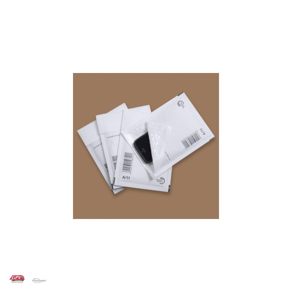 Set 200 plicuri cu bule de aer GPV A11, exterior 122x175 mm, interior 100x165 mm, hartie kraft alba 80 g/mp, in cutie [4]