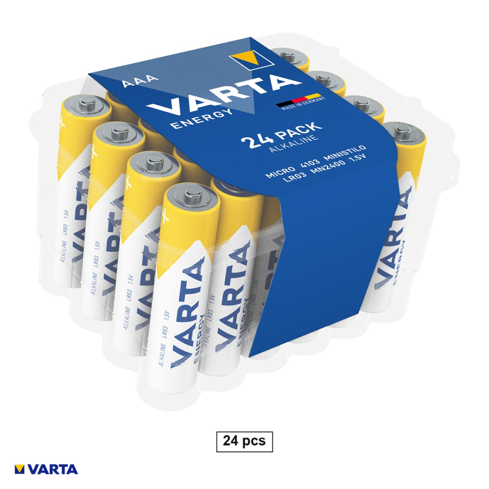 Set 24 baterii alcaline VARTA Energy AAA LR03, 1.5 V, 10.5 x 44.5 mm, in blister [1]