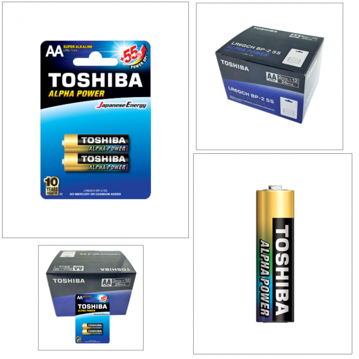 Set 24 baterii LR06 Super Alcaline, Toshiba Alpha Power AA, 1.5V, in blistere [2]