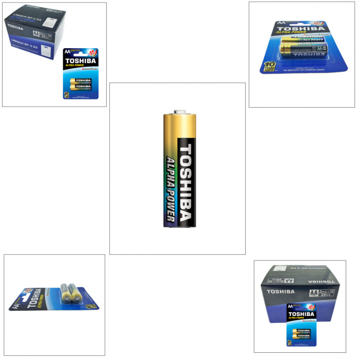 Set 24 baterii LR06 Super Alcaline, Toshiba Alpha Power AA, 1.5V, in blistere [4]