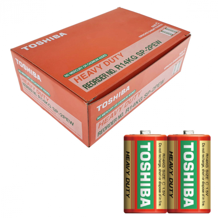 Set 24 baterii R14, Toshiba Heavy Duty C, 1.5V, ambalate in folie [1]