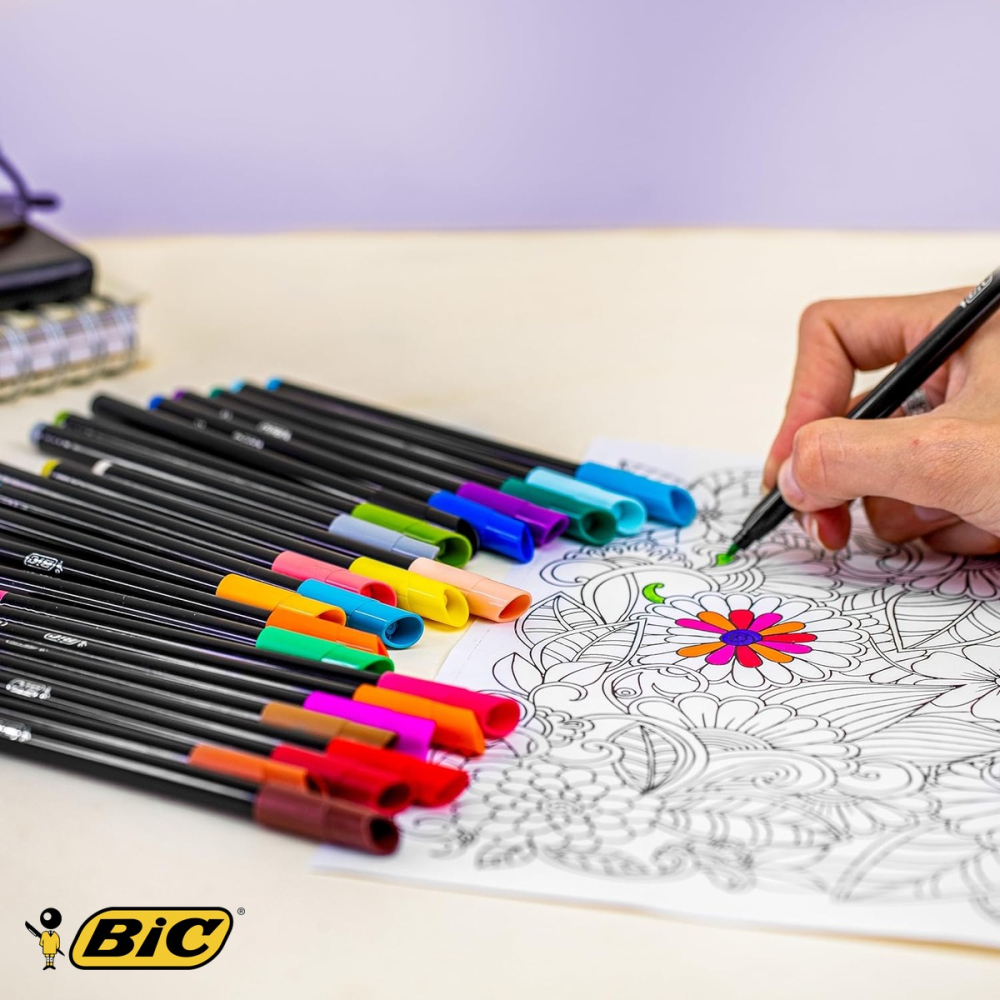 Set 24 carioci Bic Intensity, varf fin 2 mm, culori vibrante, pentru desen si conturare [4]