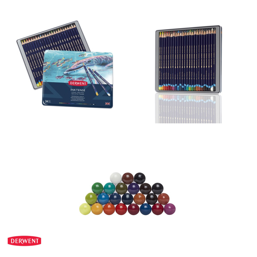Set 24 creioane acuarela Derwent Inktense, 24 culori [4]