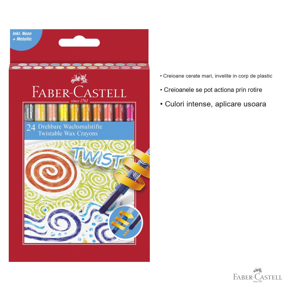 CREIOANE CERATE RETRACTABILE 24 CULORI FABER-CASTELL [3]