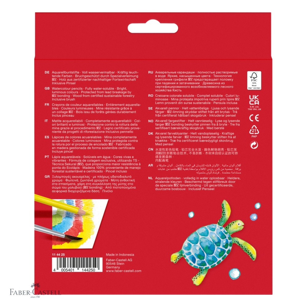 Set 24 creioane colorate acuarela Faber-Castell cu pensula, solubile in apa, pentru desen si pictura [4]