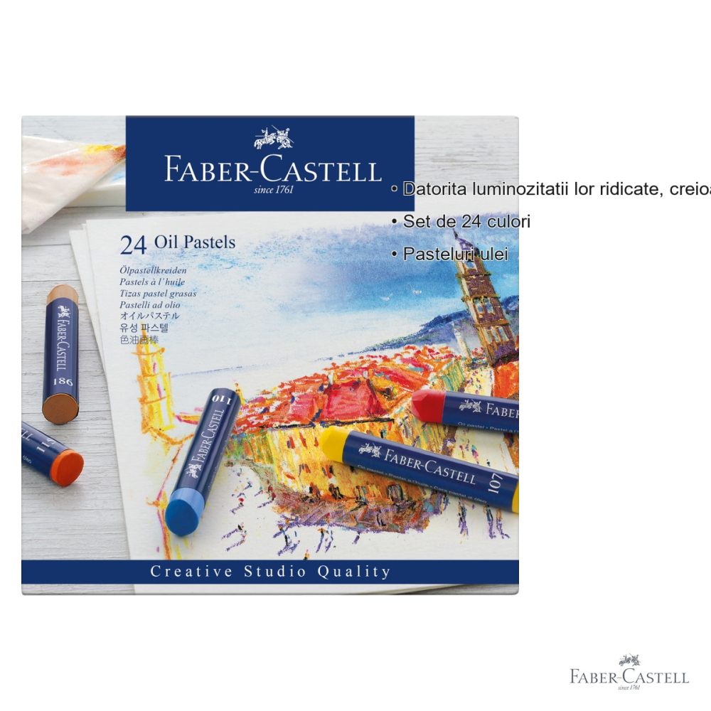 Set 24 creioane ulei pastel Faber-Castell, pigmentare inalta, pentru tehnici artistice [3]