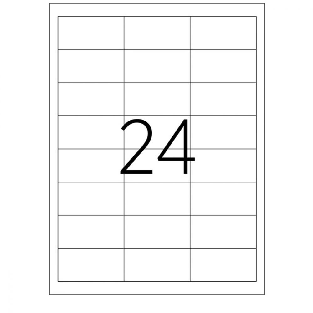Set 2400 etichete autoadezive A4, 100 coli, 24 etichete/coala, 64.6x33.8 mm, albe, colturi drepte, pentru imprimante laser si inkjet, Tanex [2]