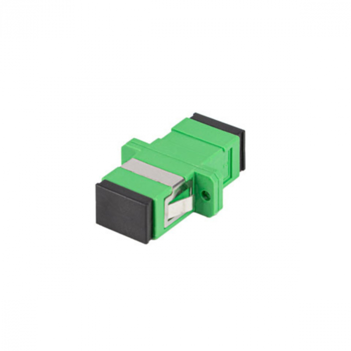 Set 25 adaptoare retea fibra optica cu conectori SC/APC, Lanberg 43363, SM SIMPLEX, cu capace negre, verzi [3]