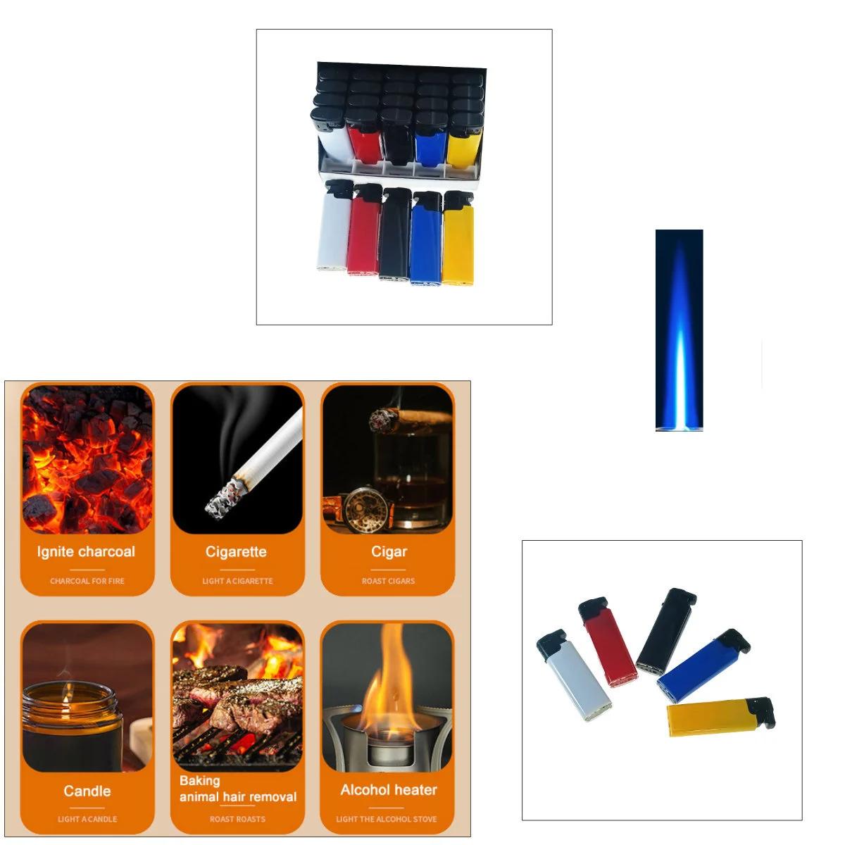 Set 25 brichete antivant, de buzunar, BRFA00064, 81 x 27 x 12 mm, flacara reglabila, multicolor [3]