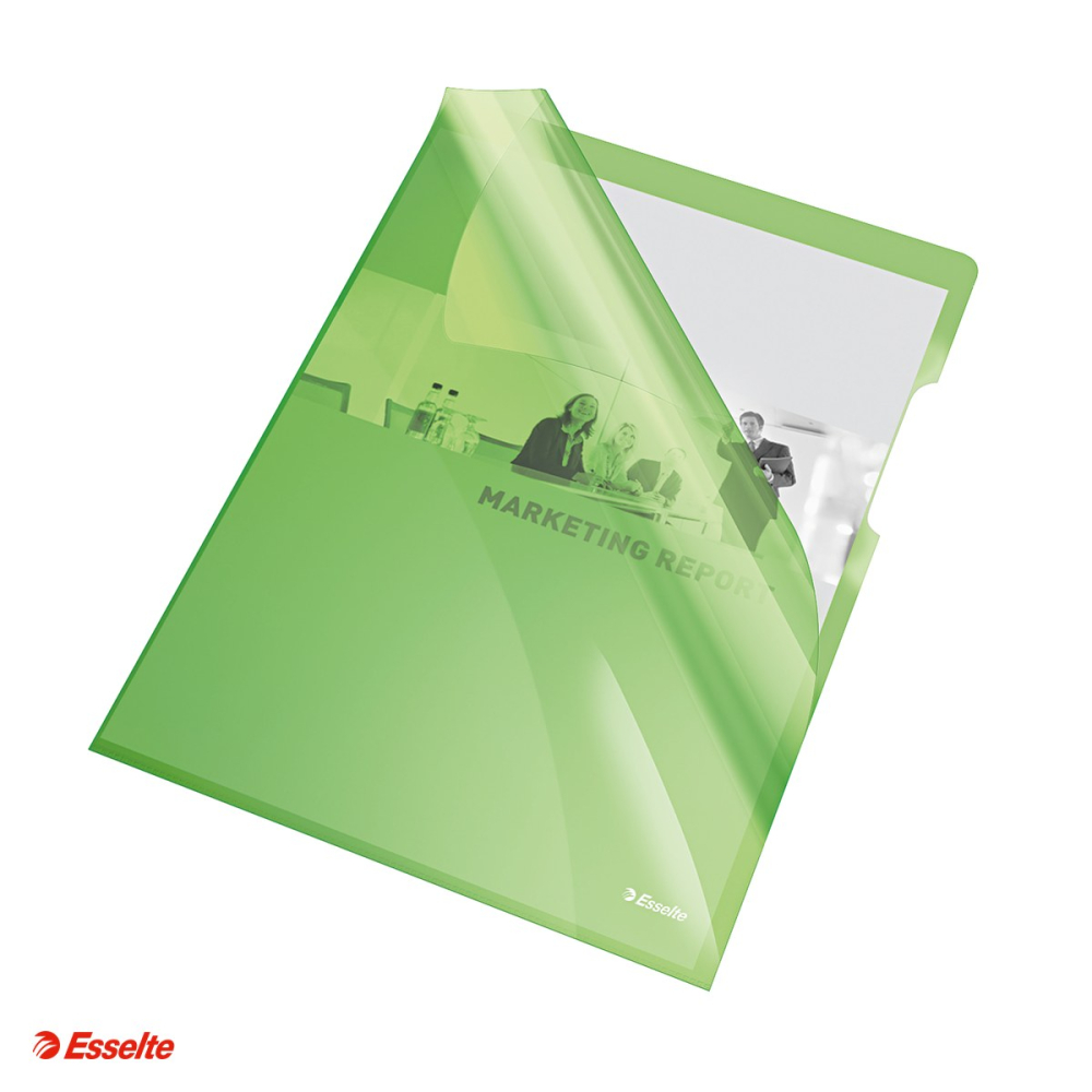 Set 25 mape de protectie Esselte, A4, 150 microni, cristal, verde [4]