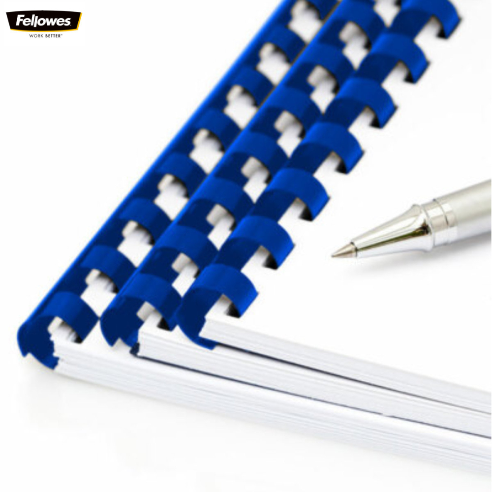 Set 25 Spire cu inele plastic 6 mm albastru pentru legat documente A4 2-20 coli, Fellowes [4]