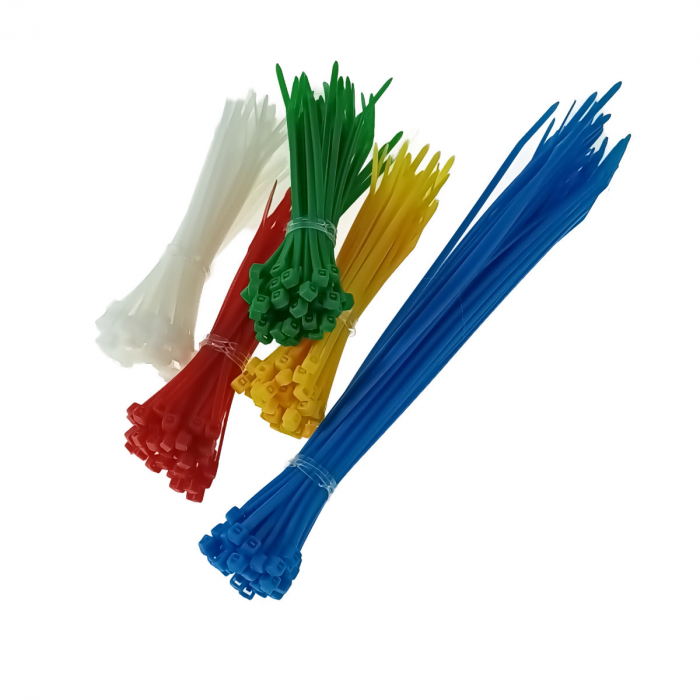Set 250 bride zimtate din nailon, 2.5x100mm si 2.5x200mm, cu autoblocare, tip colier, Xtreme CT250C 06831, pentru fixare si legare, multicolor [2]