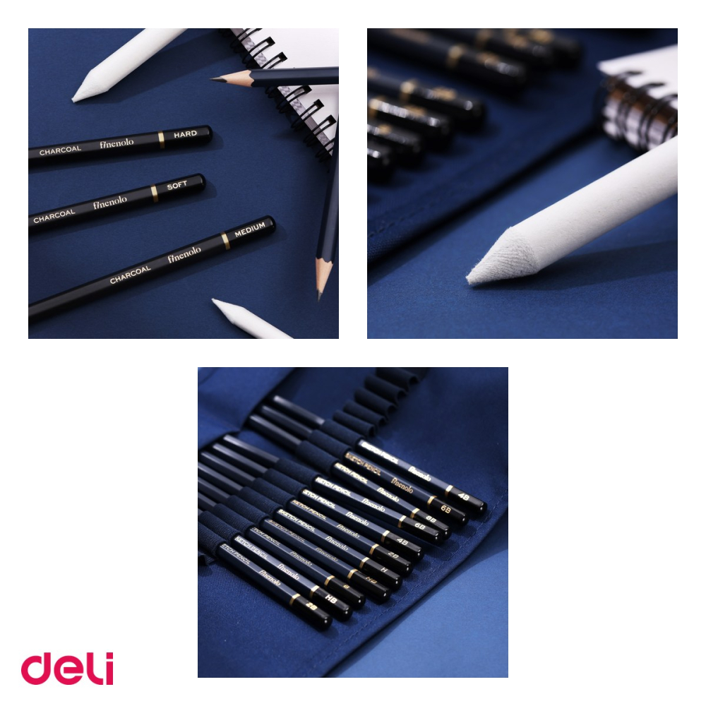 Set 27 creioane rollup Deli Piese Sketching Finenolo, 27 bucati [4]