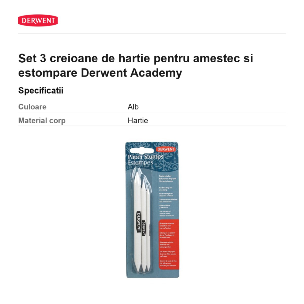 Set 3 creioane de hartie pentru amestec si estompare Derwent Academy [3]