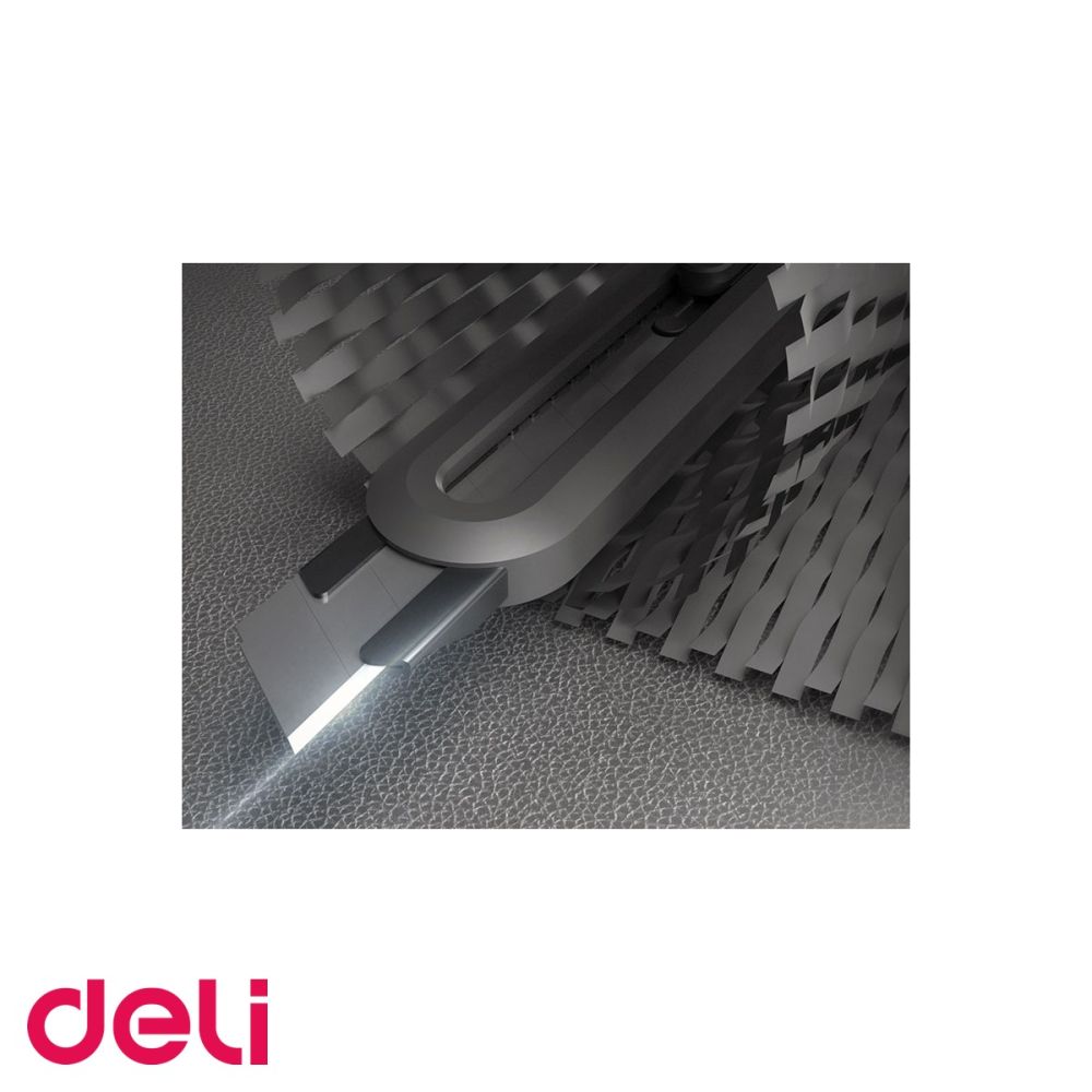Set 3 cuttere negre Deli Home Series, sina metalica, lame inox, 9mm/18mm/retragere automata, pentru uz casnic si birou [5]