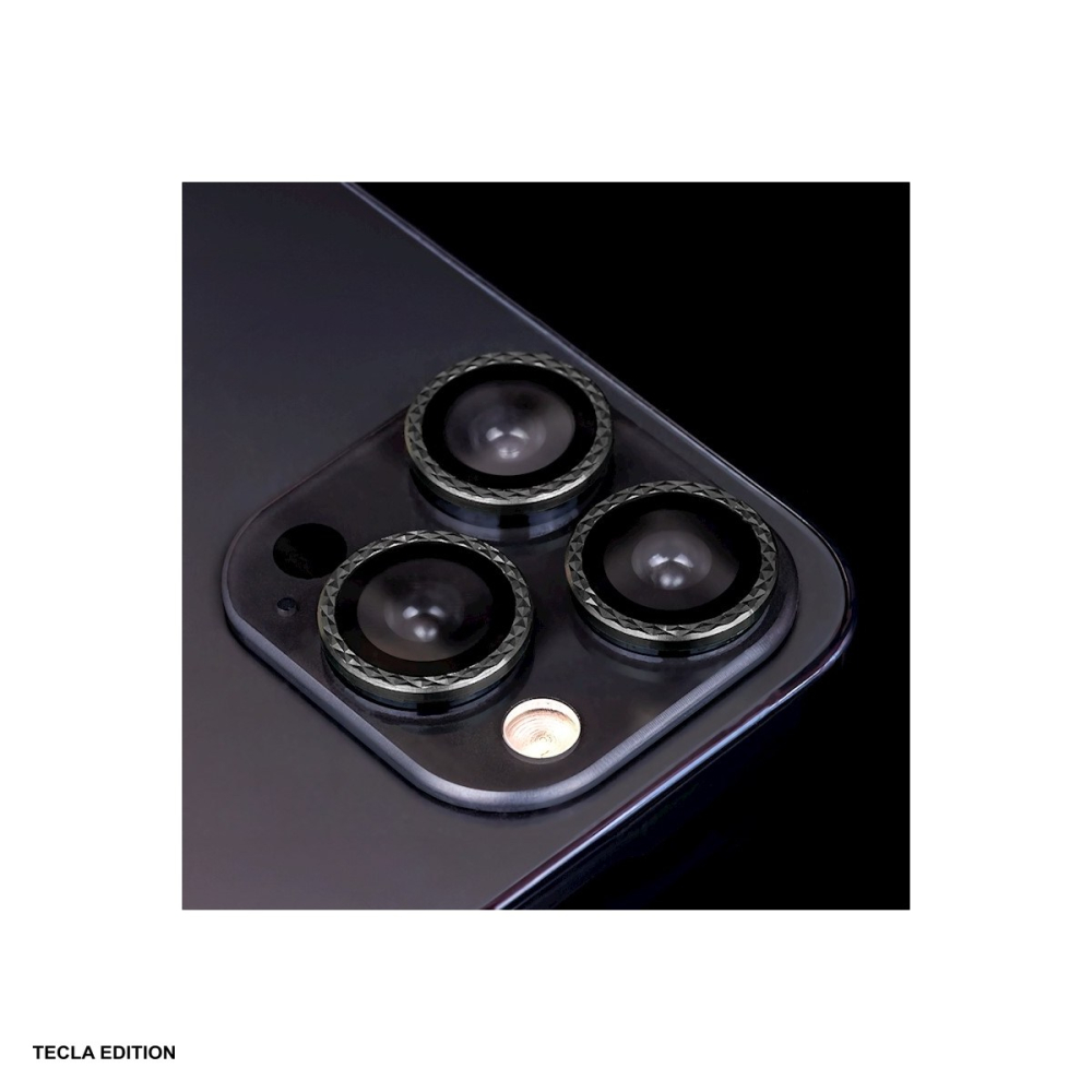 Set 3 folii protectie camera, cu margine design negru romb, pentru Apple iPhone 12 Pro Max [4]