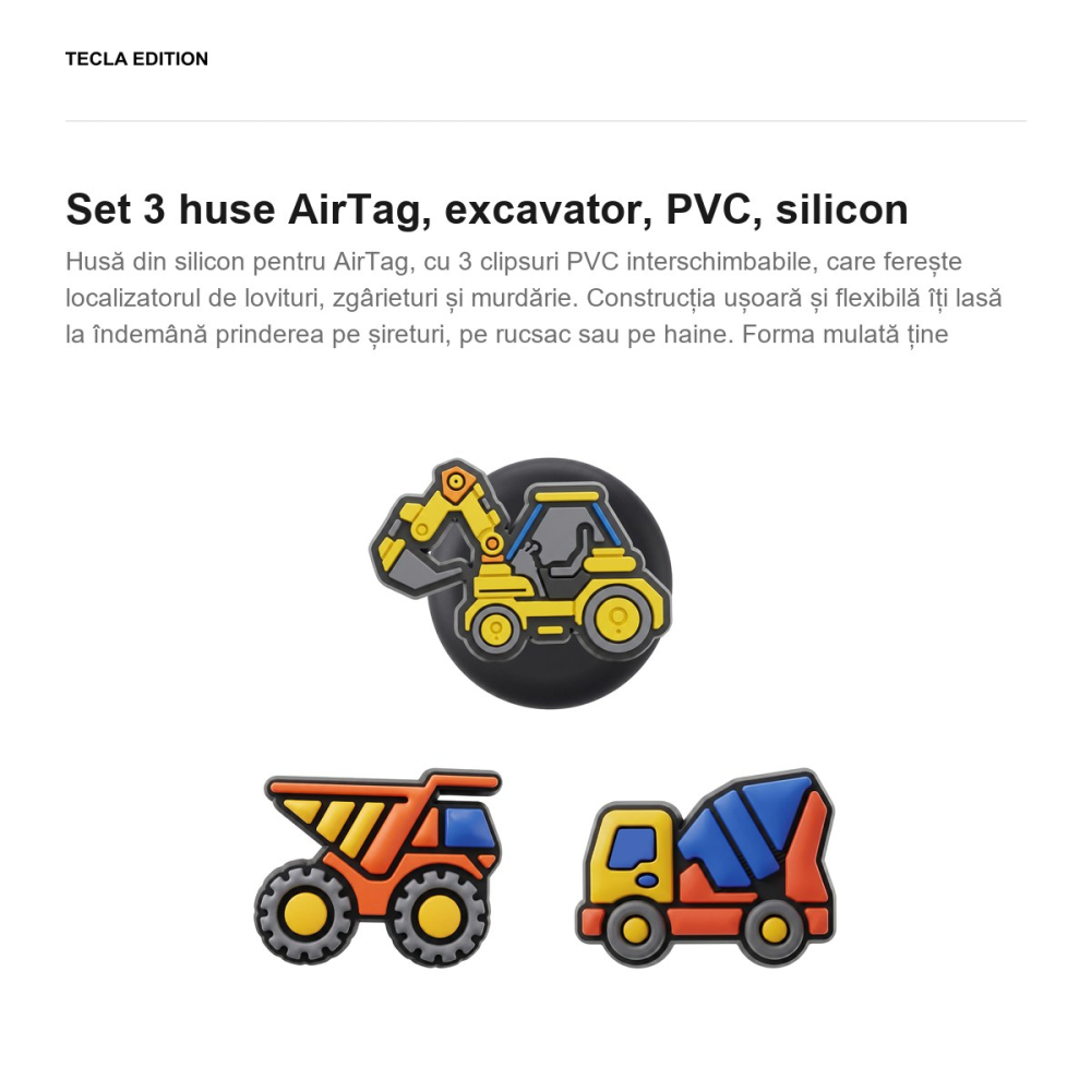 Set 3 huse AirTag, excavator, PVC, silicon [2]