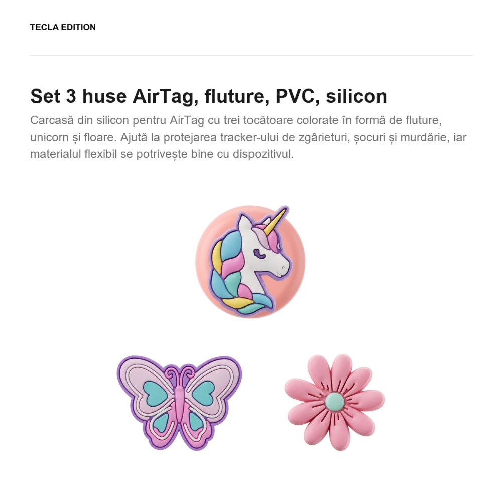 Set 3 huse AirTag, fluture, PVC, silicon [2]