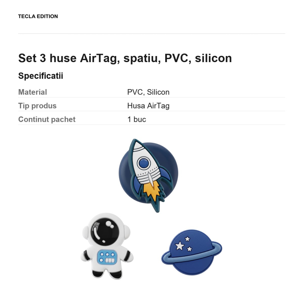 Set 3 huse AirTag, spatiu, PVC, silicon [3]