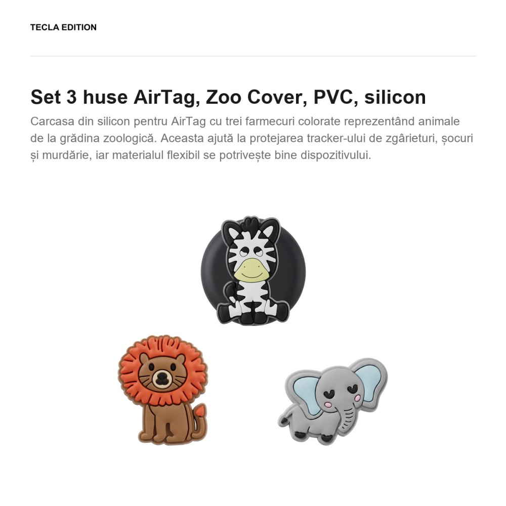 Set 3 huse AirTag, Zoo Cover, PVC, silicon [2]