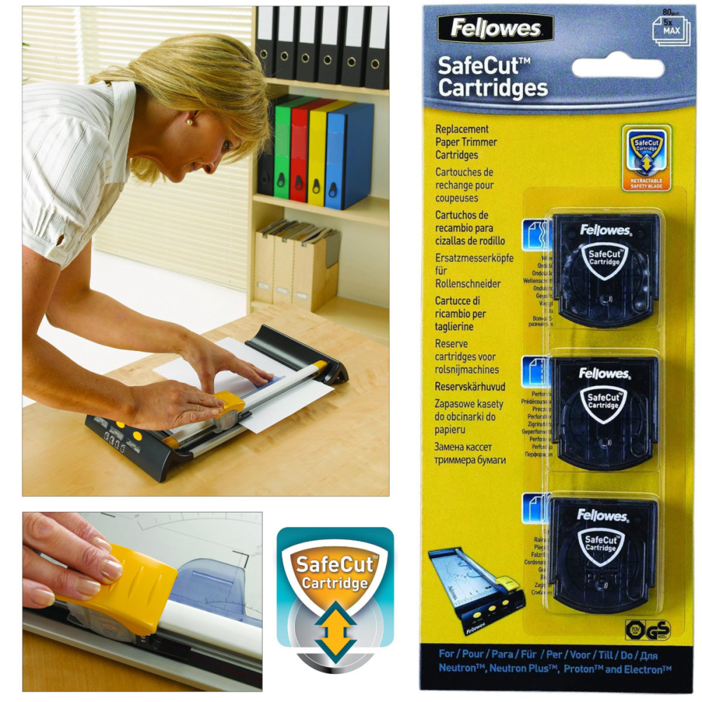 Set 3 lame rotative pentru ghilotina cu disc, Fellowes, valurit, perforat, cutat, pentru trimmer rotativ [3]