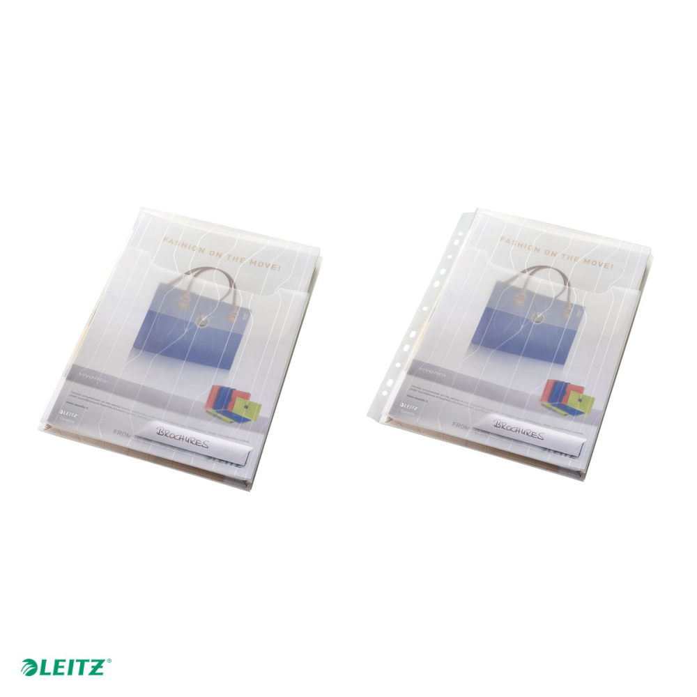 Set 3 mape Leitz CombiFile Jumbo, cu eticheta, PP, A4, 200 microni, capacitate 150 coli, pre-perforata, pentru documente perforate, incolor [5]