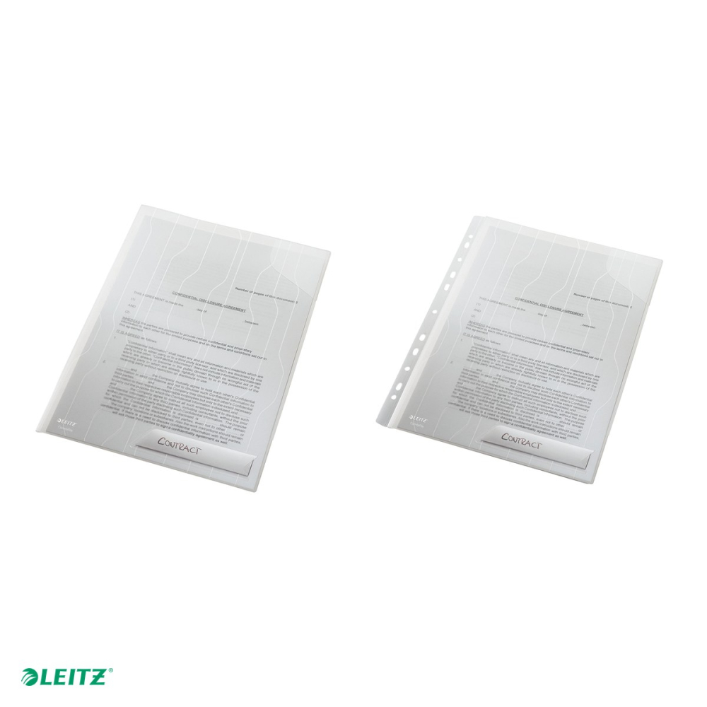 Set 3 mape Leitz CombiFile rigida, cu eticheta, PP, A4, 200 microni, capacitate 40 coli, pre-perforata, pentru transport, incolor [5]