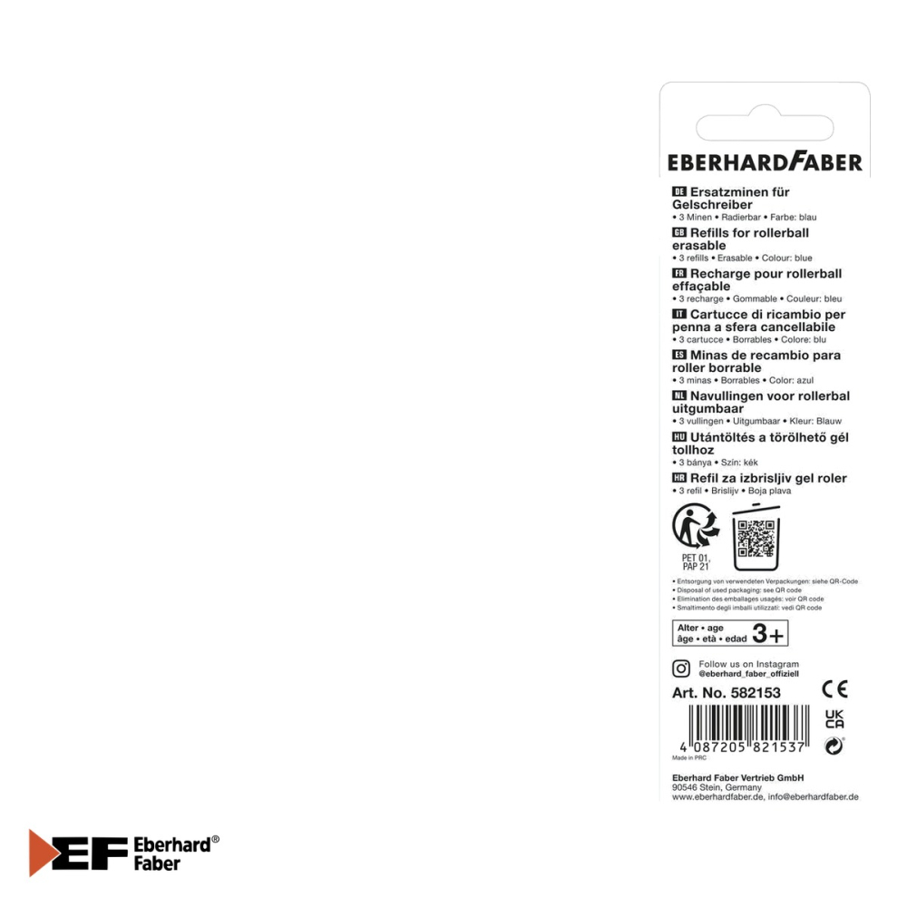 Set 3 mine roller gel Eberhard Faber Erasable Animal, 0.7 mm, albastre, compatibile cu roller erasable [5]