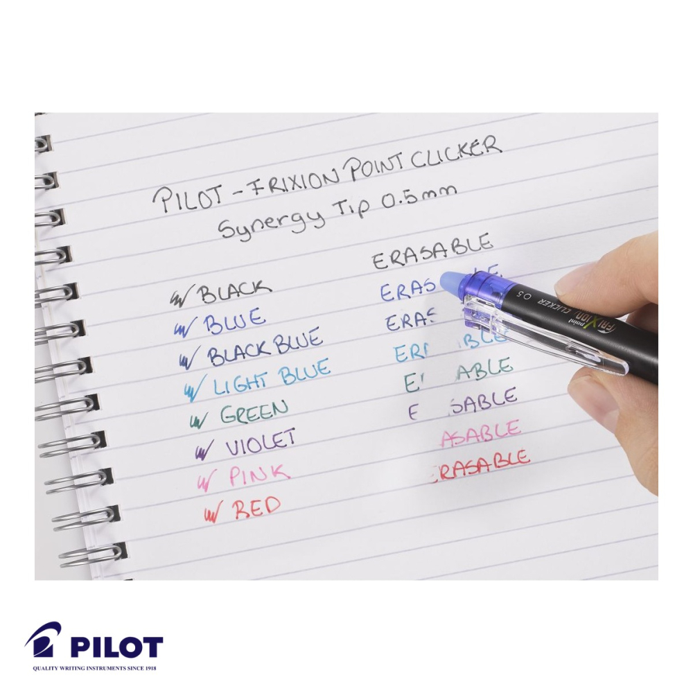 Set 3 mine roller Pilot Frixion 0.5mm negre, cerneala termosensibila, pentru roller retractabil [5]