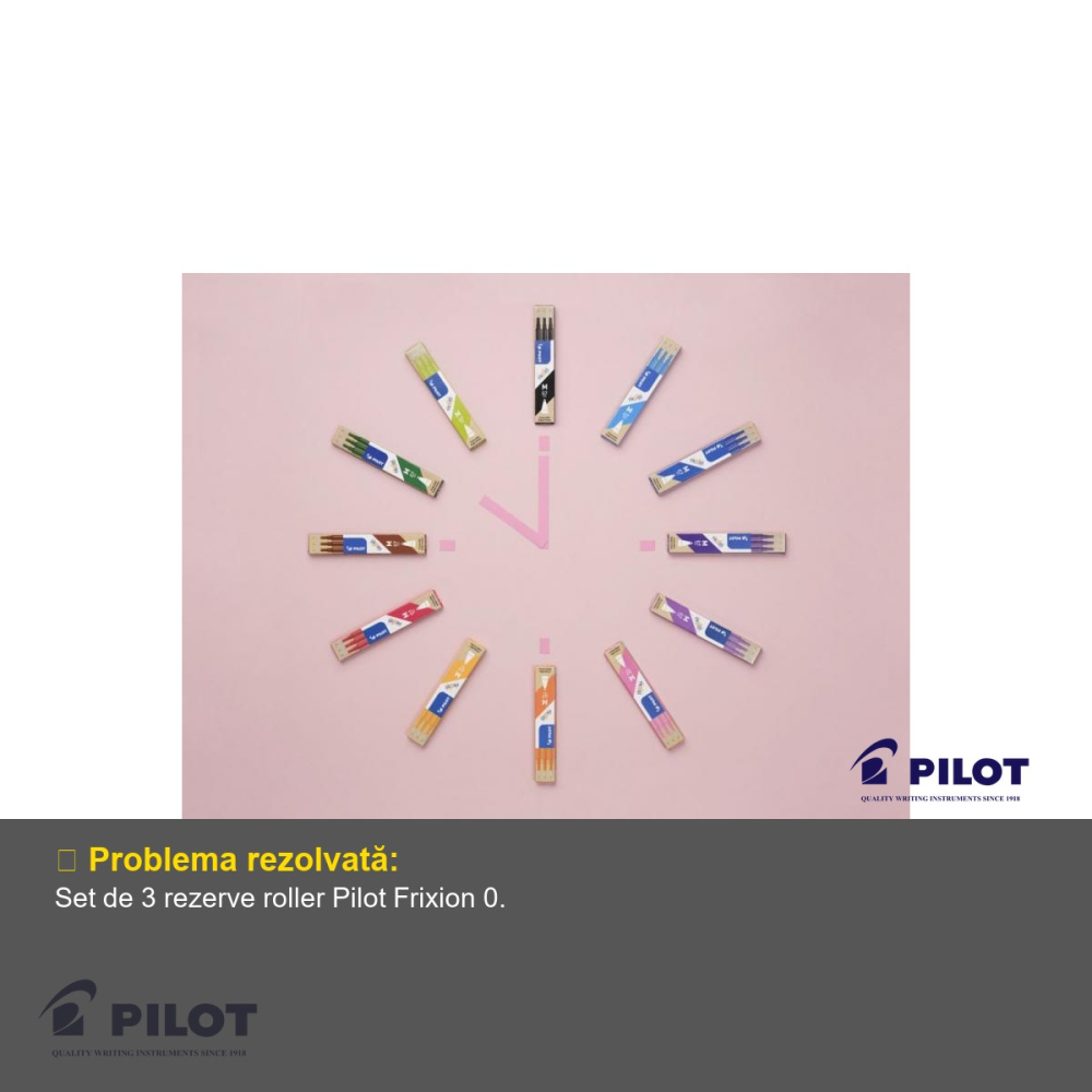 Set 3 mine roller Pilot Frixion 0.7mm bleumarin, rezerve cu cerneala termosensibila, pentru roller Frixion [4]