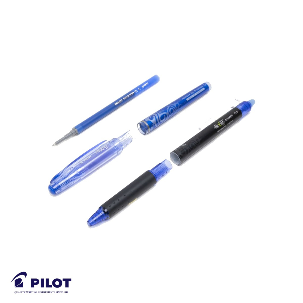 Set 3 mine roller Pilot Frixion Ball 0.5mm albastre, cerneala termosensibila, rezerve pentru roller [4]